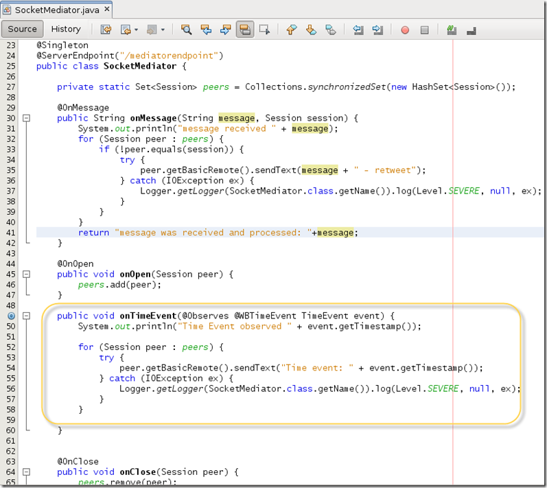 Java EE 7: EJB 釋出 CDI事件透過WebSocket到瀏覽器客戶端