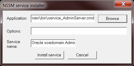 Install Weblogic Server as Windows Service (NSSM)