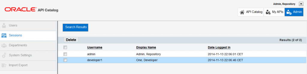 OAC12c: An administrator can view (active) sessions