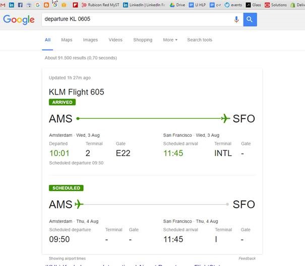 use google search to check flight information 