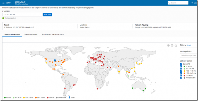Internet Intelligence – Checking on the accessibility of your web application from Anywhere in the world – for free with Oracle Cloud Infrastructure