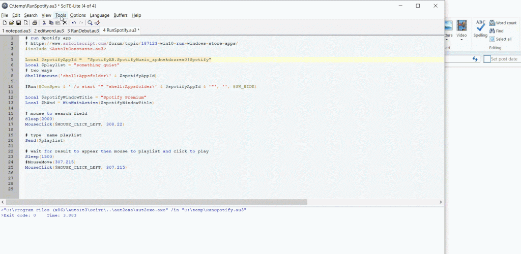Schedule Spotify Good Morning Playlistusing AutoIt and Windows Task