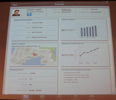 Life demo of an ADF mobile application on the iPad.