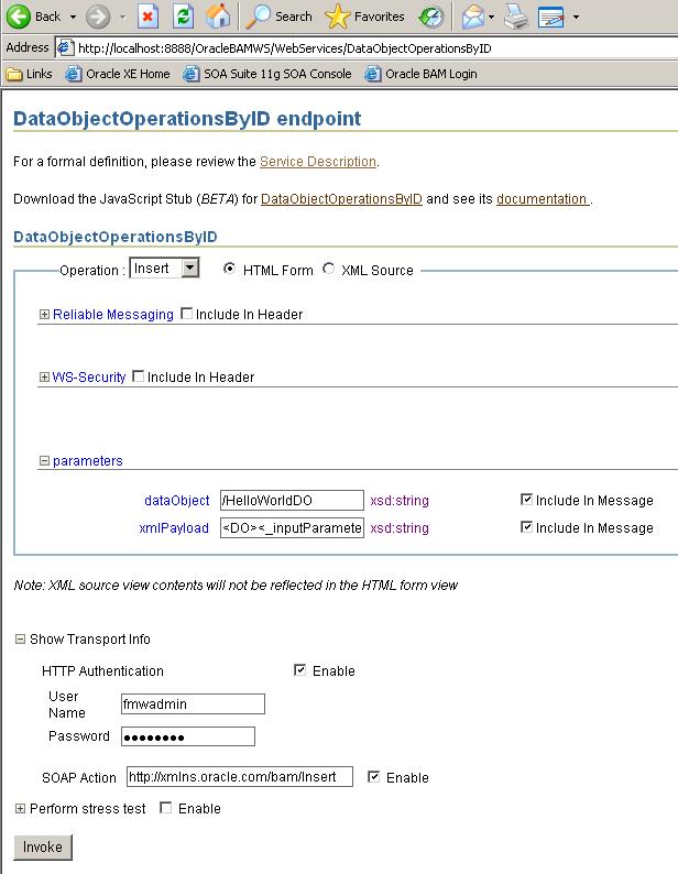 Using the Oracle 11g BAM DataObject WebService to feed activity data into the BAM engine bam11gtp40011