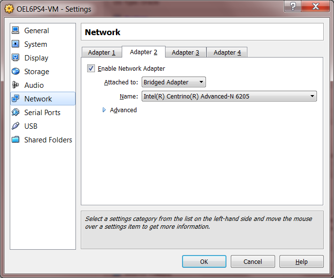 virtualbox network settings bridged adapter