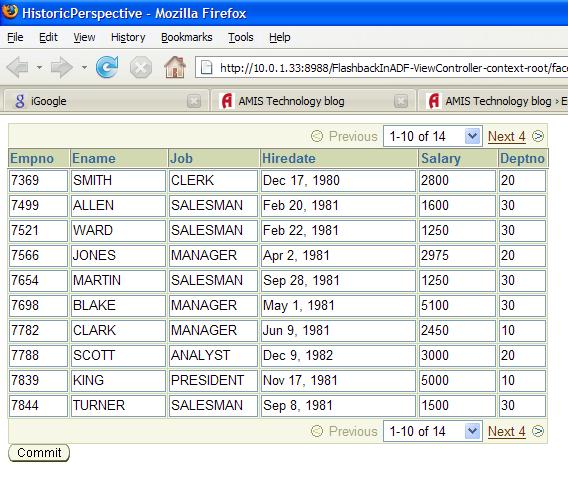 Integrating Flashback in ADF Web Applications - providing the historic ...